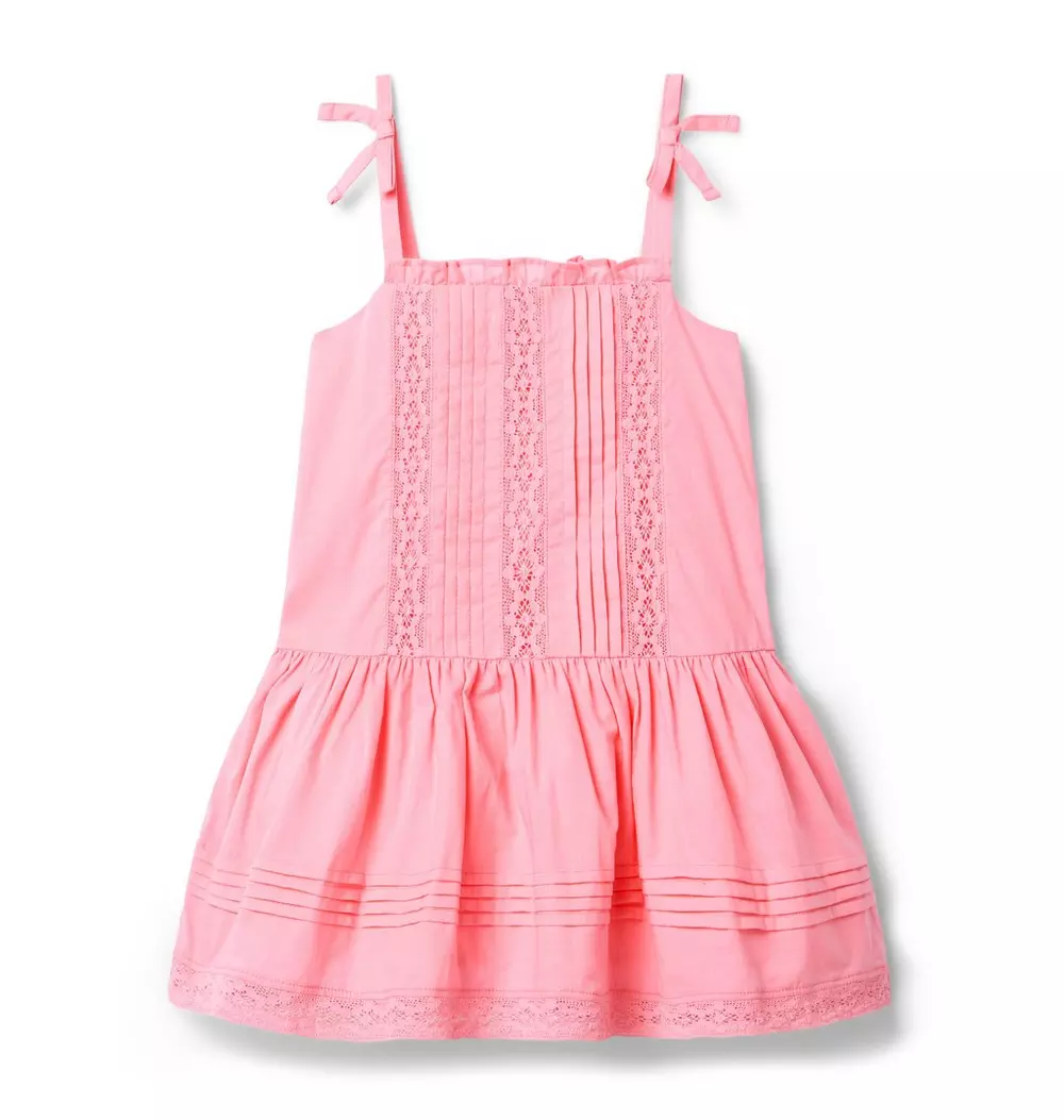 Janie and Jack Lace trim dropwaist dress