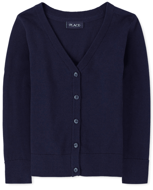 The Children's Place Uniform long sleeve V neck cardigan